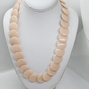 Vintage Pink Lucite Disc Necklace‎